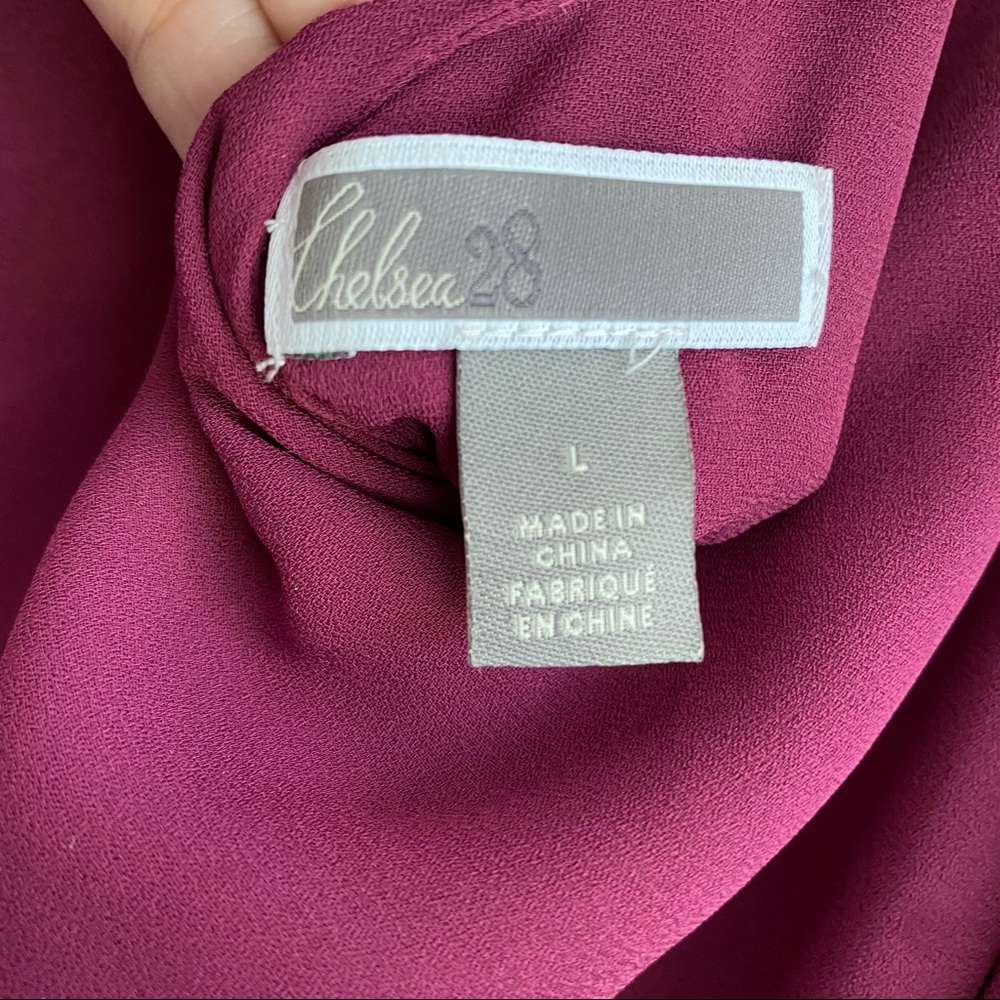 Chelsea28 Cold Shoulder Plum Wine Shift Dress - Picture 5 of 7